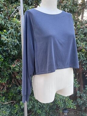 Victoria’s Secret Black Ribbed Long Sleeve Cropped Top S/P